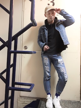 「H&M DIVIDED（エイチアンドエム　ディヴァイデッド）のアイテム（パンツ）」を使った、SHOさん（メンズ・175cm）の春コーディネート