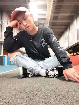 「オールドスクール」｜「アイテム（帽子）」を使った、SHOさん（メンズ・176cm）の秋コーディネート