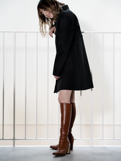 仲村美香｜MARQUEのシャツワンピースを使ったコーディネート - WEAR