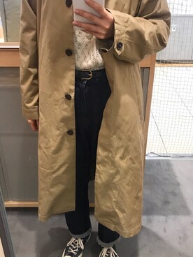 「LEPSIM（レプシィム）のアイテム（ステンカラーコート）」を使った、🥑さん（レディース・162cm）の冬コーディネート