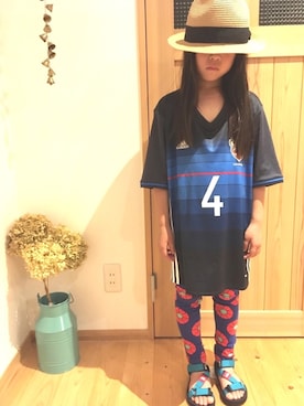 「FREE'S MART（フリーズマート）のアイテム（帽子）」を使った、anemoneさん（キッズ・120cm）の夏コーディネート