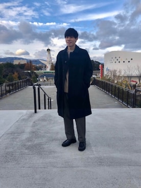 「アイテム（ステンカラーコート）」を使った、ゆさん（メンズ・183cm・20代）の冬コーディネート