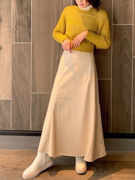 「Lucida（ルシーダ）のアイテム（ブーツ）」を使った、natukiさん（レディース・160cm）の冬コーディネート