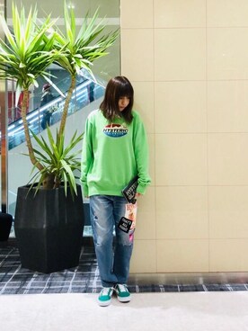 「コラボレーション」｜「アイテム（財布/小物）」を使った、hiRaさん（レディース・157cm）の冬コーディネート
