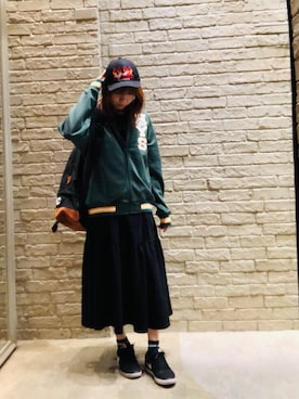「らふこーで」｜「アイテム（ジャージ）」を使った、hiRaさん（レディース・157cm）の春コーディネート