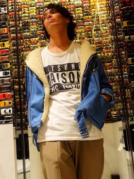 「Steven Alan」｜「アイテム（ライダースジャケット）」を使った、WEAROさん（メンズ・179cm）の秋コーディネート