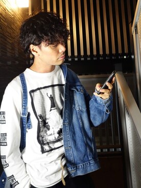 「MAISON KITSUNE」｜「アイテム（デニムジャケット）」を使った、WEAROさん（メンズ・179cm）の春コーディネート