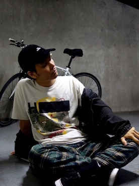 「THE CONVENI（ザ・コンビニ）のアイテム」を使った、WEAROさん（メンズ・178cm）の夏コーディネート