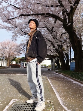 「AIR MAX」｜「アイテム（デニムジャケット）」を使った、WEAROさん（メンズ・179cm）の春コーディネート