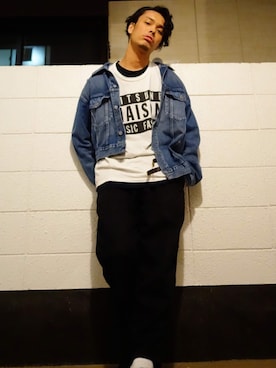「MAISON KITSUNE」｜「アイテム（デニムジャケット）」を使った、WEAROさん（メンズ・179cm）の春コーディネート