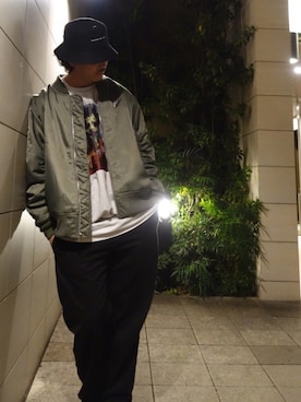 「MINOTAUR（ミノトール）のアイテム（帽子）」を使った、WEAROさん（メンズ・179cm）の冬コーディネート