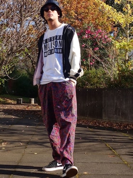 「MAISON KITSUNE」｜「アイテム（ブルゾン）」を使った、WEAROさん（メンズ・179cm）の冬コーディネート