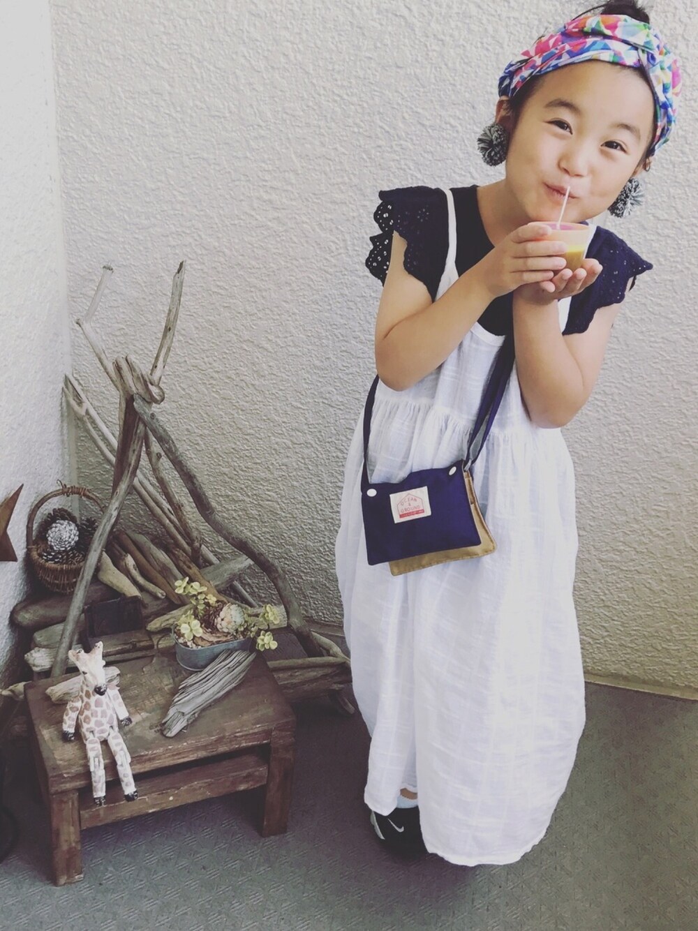 「おんなのこ」｜「ZARA KIDSのアイテム（Tシャツ/カットソー、ブルー系）」を使った、uta☺︎さん（キッズ・120cm）の春コーディネートの1枚目の写真