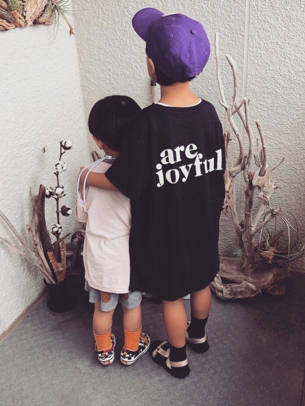 「女の子コーデ、スポサン、120cm、姉弟、スポーツサンダル」｜「ZARA KIDSのアイテム（Tシャツ/カットソー、ブラック系）」を使った、uta☺︎さん（キッズ・100cm）の夏コーディネートの1枚目の写真