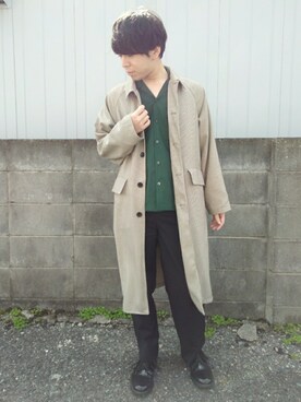 「平成最後のWEARISTAセンバツ」｜「アイテム（ステンカラーコート）」を使った、湧さん（メンズ・168cm）の春コーディネート