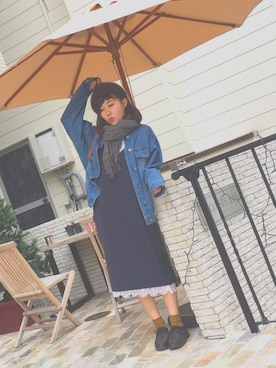 「スプリングSENSEOFPLACE」｜「アイテム（ハンチング/ベレー帽）」を使った、⑧⑦ちゃんさん（レディース・162cm）の春コーディネート