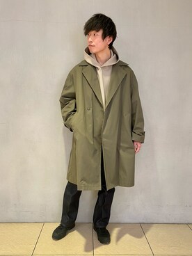「ADAM ET ROPE'（アダムエロペ）のアイテム（トレンチコート）」を使った、kumaさん（メンズ・179cm）の冬コーディネート
