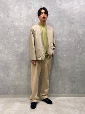 「ADAM ET ROPE'（アダムエロペ）のアイテム（ノーカラージャケット）」を使った、kumaさん（メンズ・179cm）の春コーディネート