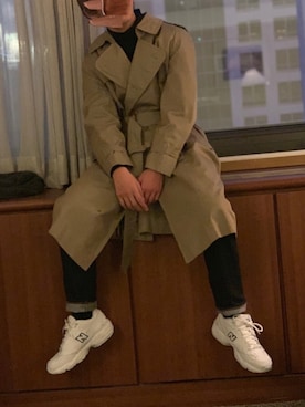 「韓国」｜「アイテム（トレンチコート）」を使った、macou🚶🏻‍♂️さん（メンズ・168cm）の冬コーディネート