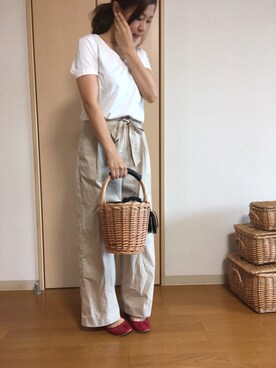 「ニコアンド」｜「アイテム（バレエシューズ）」を使った、memeさん（レディース・158cm）の夏コーディネート