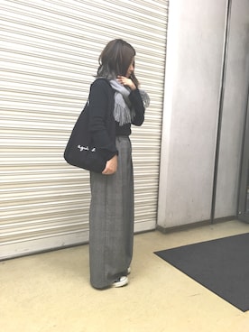 「URBAN RESEARCH（アーバンリサーチ）のUR ワイドリブ袖フレアカットソー（Tシャツ/カットソー）」を使った、memeさん（レディース・159cm）の秋コーディネート