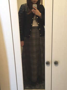 「NOLLEY’S（ノーリーズ）のアイテム（ノーカラージャケット）」を使った、memeさん（レディース・158cm）の秋コーディネート