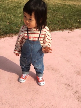 「アイラブCONVERSE」｜「アイテム（スウェット）」を使った、Tommy☆さん（キッズ・70cm）の冬コーディネート