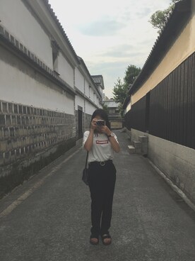 「カメラ女子」｜「アイテム（腕時計）」を使った、RiNさん（レディース・154cm）の夏コーディネート