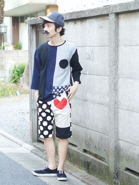 「NIRAME.CO（ニラメッコ）のアイテム（パンツ）」を使った、NIRAME.COさん（メンズ・177cm）の夏コーディネート