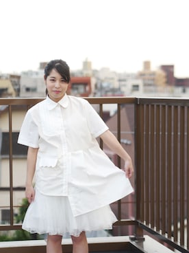 「NIRAME.CO（ニラメッコ）のアイテム（トップス）」を使った、NIRAME.COさん（レディース・147cm）の夏コーディネート