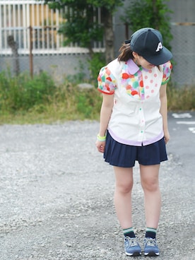 「NIRAME.CO（ニラメッコ）のアイテム（トップス）」を使った、NIRAME.COさん（レディース・154cm）の夏コーディネート
