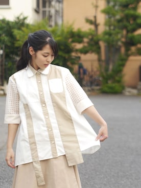 「NIRAME.CO（ニラメッコ）のアイテム（トップス）」を使った、NIRAME.COさん（レディース・147cm）の夏コーディネート