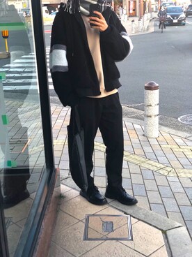 「BASQUE magenta（バスクマゼンタ）のアイテム（ブルゾン）」を使った、かけるさん（メンズ・178cm）の春コーディネート