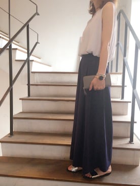 「SAINT LAURENT PARIS（サンローランパリ）のアイテム（財布/小物）」を使った、kanakさん（レディース・160cm）の夏コーディネート