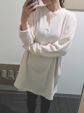 「パイル」｜「アイテム（チュニック）」を使った、阿久津ゆりえさん（レディース・167cm）の冬コーディネート
