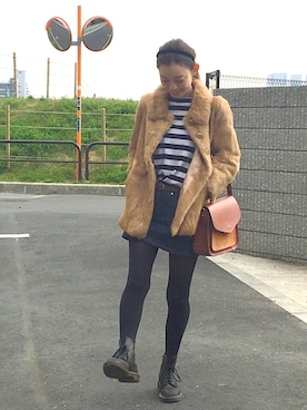 「A.P.C.（アーペーセー）のアイテム（その他アウター）」を使った、阿久津ゆりえさん（レディース・167cm）の春コーディネート