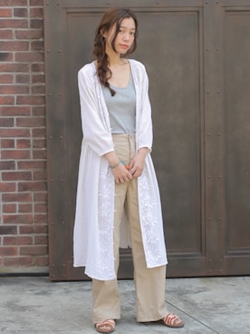 「PURのアイテム」を使った、阿久津ゆりえさん（レディース・167cm）の春コーディネート