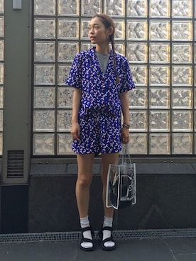 「MTV（エムティーヴィー）のアイテム」を使った、阿久津ゆりえさん（レディース・167cm）の夏コーディネート