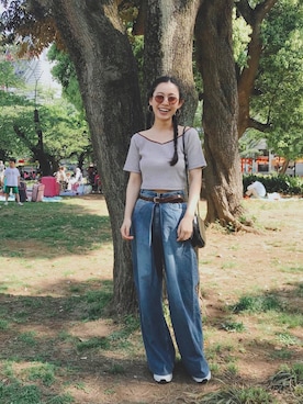 阿久津ゆりえさん（レディース・167cm）の春コーディネート