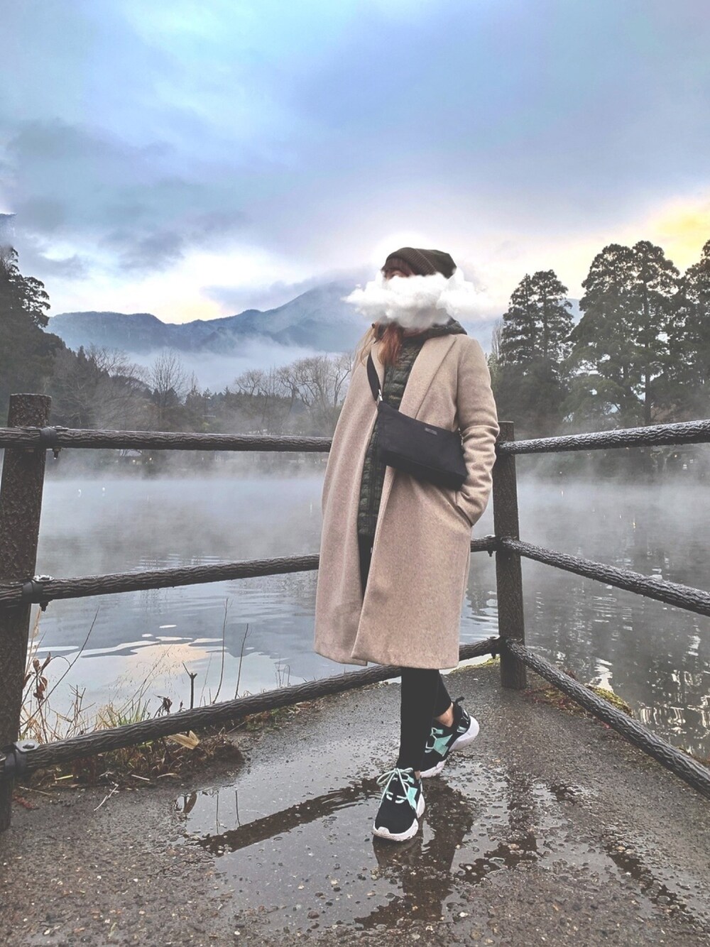 「球鞋、休閒、NIKE、ootd、由布院、金鱗湖、supreme、GUCCI、ZARA、THE NORTH FACE」｜「GUCCIのアイテム（ショルダーバッグ、ブラック系）」を使った、LCさん（レディース・158cm）の春コーディネートの1枚目の写真