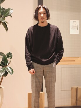 「koe（コエ）のアイテム（スウェット）」を使った、hiro.jpさん（メンズ・171cm）の春コーディネート