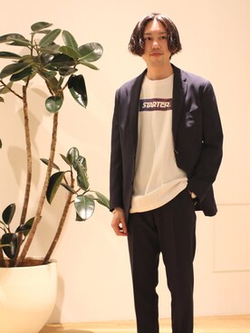 「koe（コエ）のアイテム（セットアップ）」を使った、hiro.jpさん（メンズ・171cm）の春コーディネート