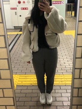 「RNA（アールエヌエー）のアイテム（ブルゾン）」を使った、🌝さん（レディース・161cm）の冬コーディネート