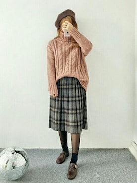 「オルチャンファッション」｜「アイテム（その他シューズ）」を使った、luvluvme.jpさん（レディース・158cm）の冬コーディネート