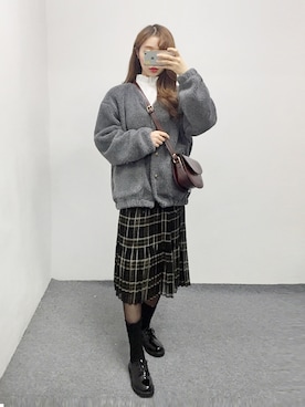 「オルチャンファッション」｜「アイテム（ムートンコート）」を使った、luvluvme.jpさん（レディース・163cm）の冬コーディネート