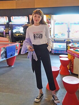 「オルチャンファッション」｜「アイテム（スラックス）」を使った、luvluvme.jpさん（レディース・166cm）の冬コーディネート