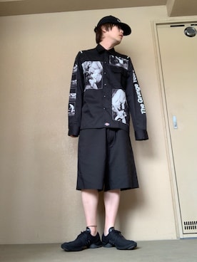 「TAKAHIROMIYASHITATheSoloIst.（タカヒロミヤシタザソロイスト）のアイテム（シャツ/ブラウス）」を使った、moto miniさん（メンズ・170cm）の夏コーディネート
