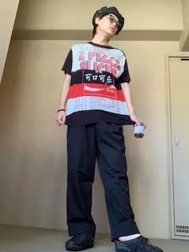 「MARC JACOBS（マークジェイコブス）のアイテム（Tシャツ/カットソー）」を使った、moto miniさん（メンズ・171cm）の夏コーディネート