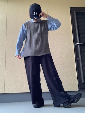 「Yohji Yamamoto（ヨウジヤマモト）のアイテム（スニーカー）」を使った、moto miniさん（メンズ・171cm）の春コーディネート