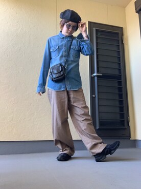 「Yohji Yamamoto（ヨウジヤマモト）のアイテム（スニーカー）」を使った、moto miniさん（メンズ・171cm）の春コーディネート